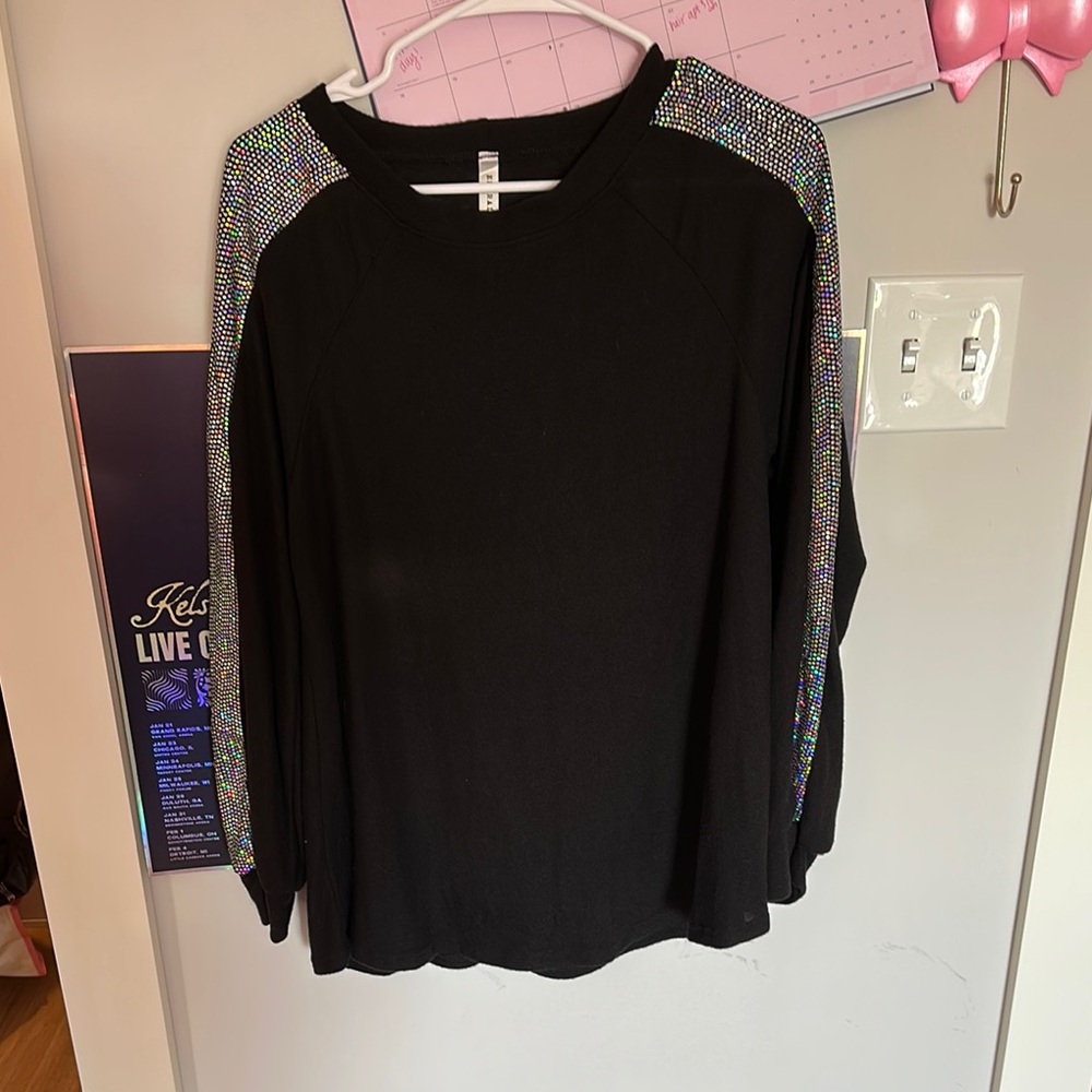 Black Sequin Women's Top